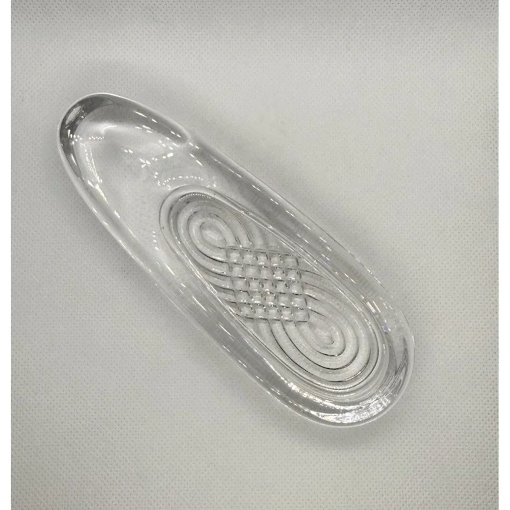 Vintage‎ Dansk Ashtray Lead Crystal Clear Glass Oblong MCM 5.75L x 2